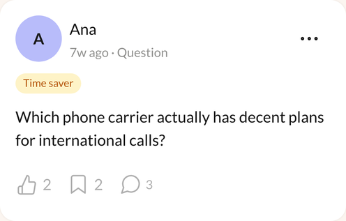 A question in the app: which phone carrier actually has decent plans for international calls?