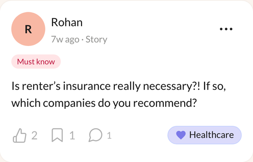 A question in the app: is renter’s insurance really necessary, and which companies do people recommend?